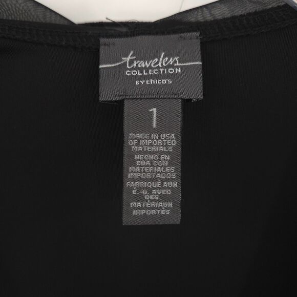 Chico's Travelers velvet ruffle open jacket Size 1 (M) black long sleeve evening - Picture 5 of 8